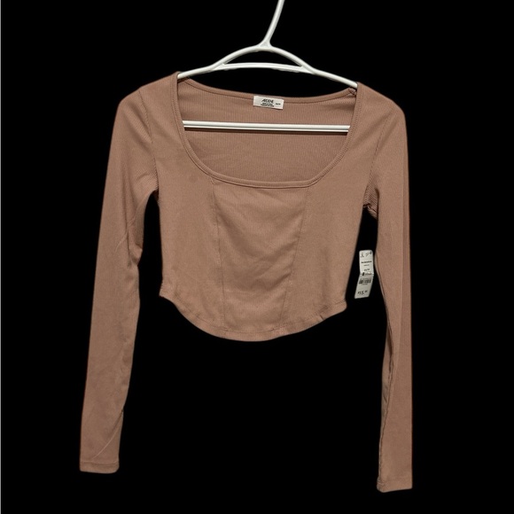 BNWT Ardene mauve ribbed long sleeve crop top size XS - Picture 1 of 4